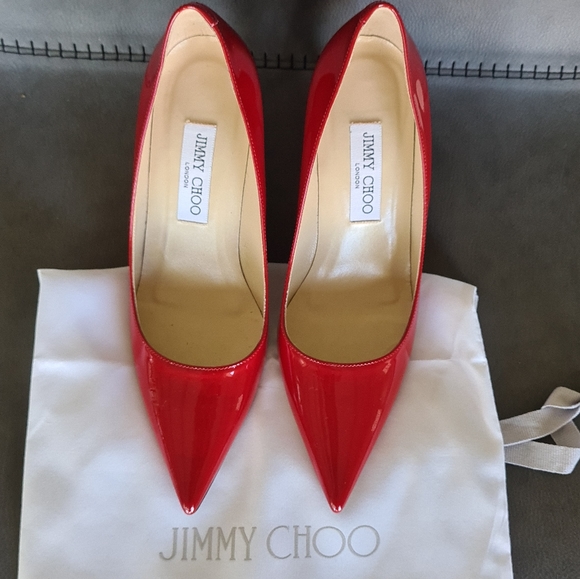 Jimmy Choo Shoes - Jimmy Choo Red Patent Leather Pumps